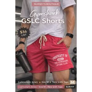Gymshark GSLC Pink Lightweight Jersey Shorts Mens M Slim Fit Logo NWT